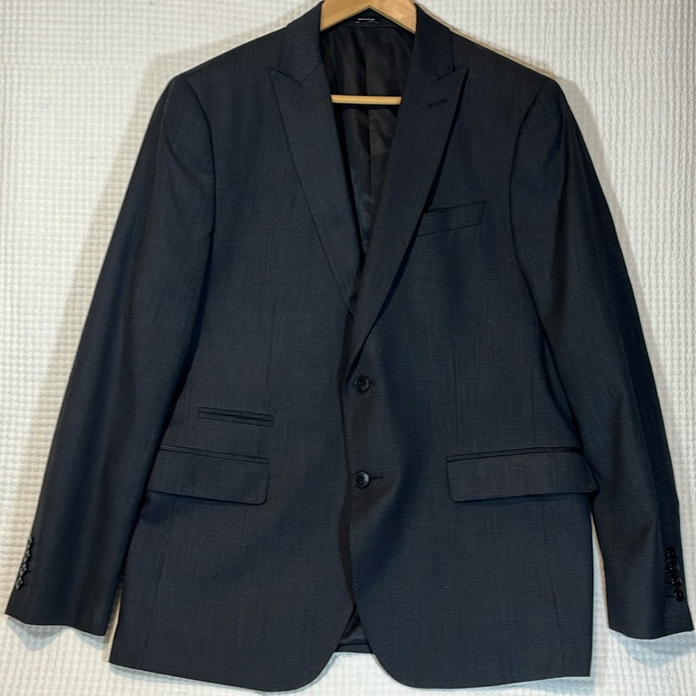 J. Ferrar Mens wool blazer slim dark gray